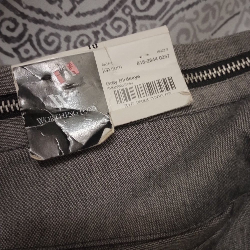 NWTWorthington Grey Slacks Trousers Zipper Waist Detail Dress Pants WomenSize 10 - Picture 13 of 16
